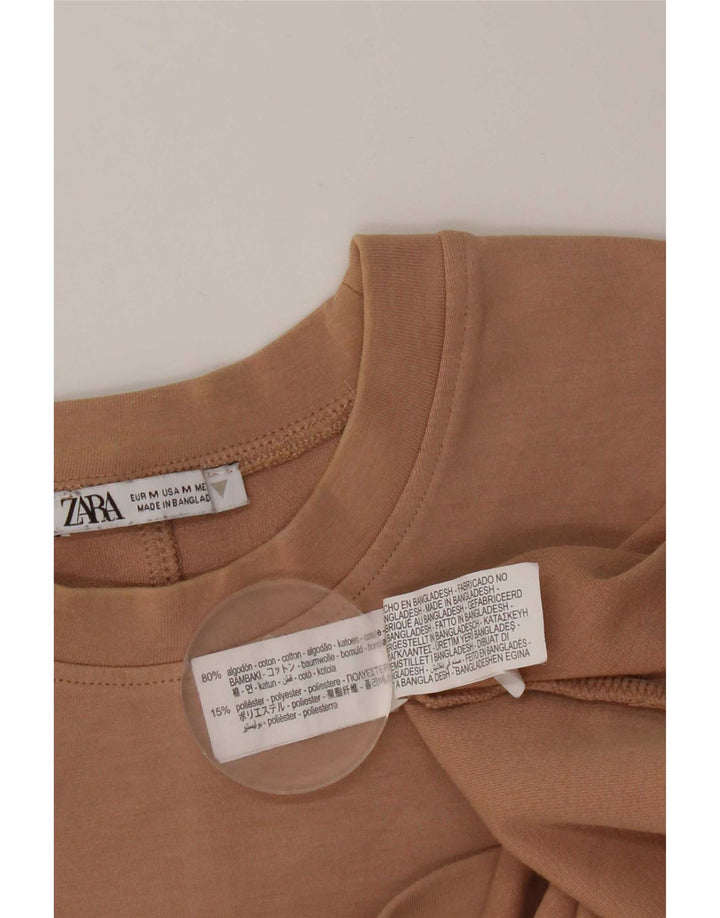 Camiseta masculina Zara Top médio algodão bege