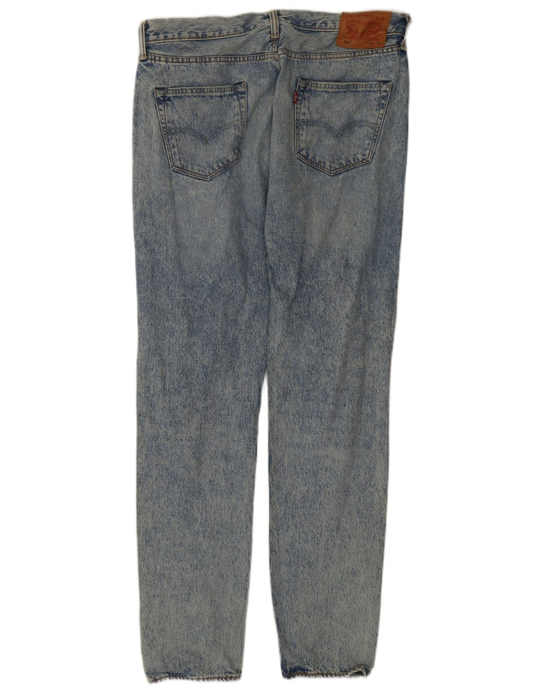 Calça Jeans Levis Masculina 501 Distressed Straight W34 L34 Azul Algodão