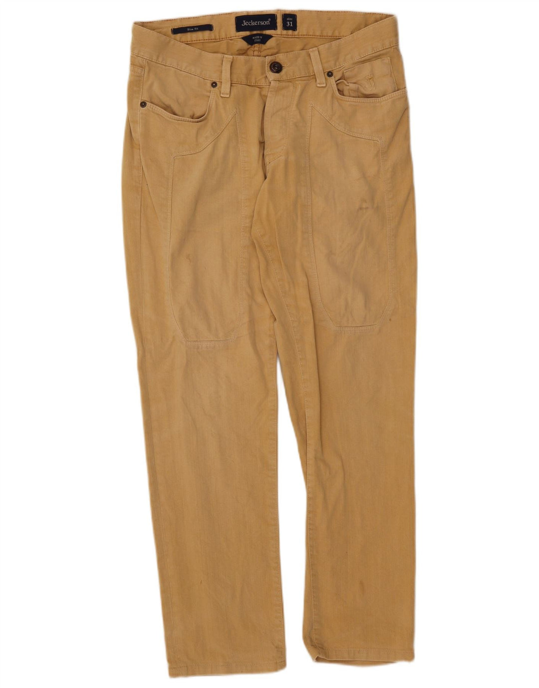 Calça jeans feminina Jeckerson W31 L29 bege