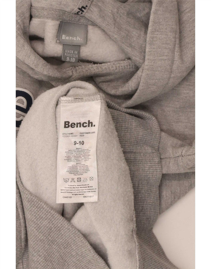 Suéter com capuz gráfico Bench Boys 9-10 anos algodão cinza
