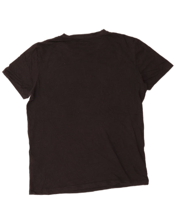 Camiseta gráfica masculina Jack & Jones grande algodão preto