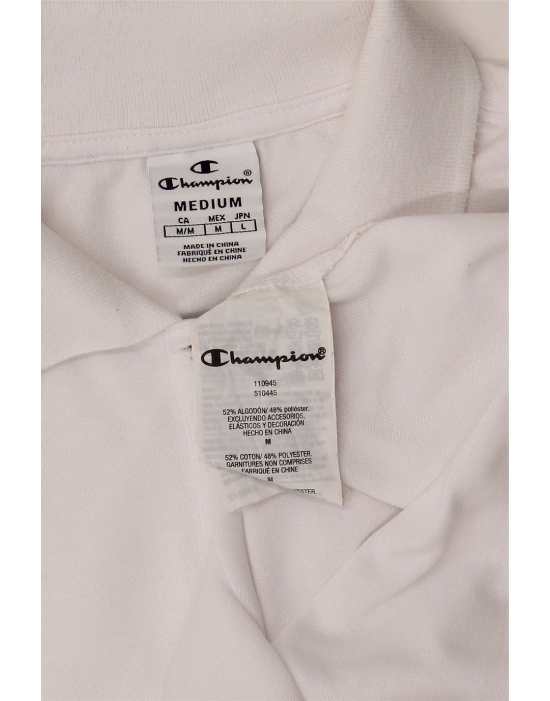 Camisa polo feminina Champion UK 12 médio algodão branco