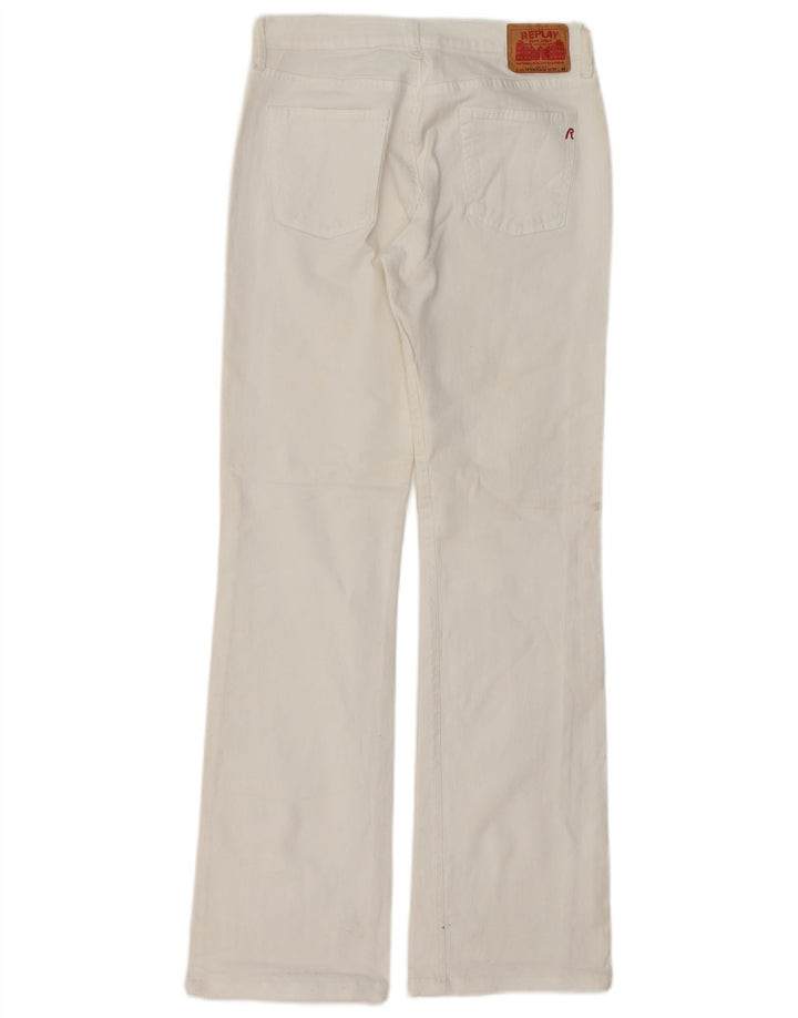 Jeans femininos REPLAY Bootcut W29 L30 branco