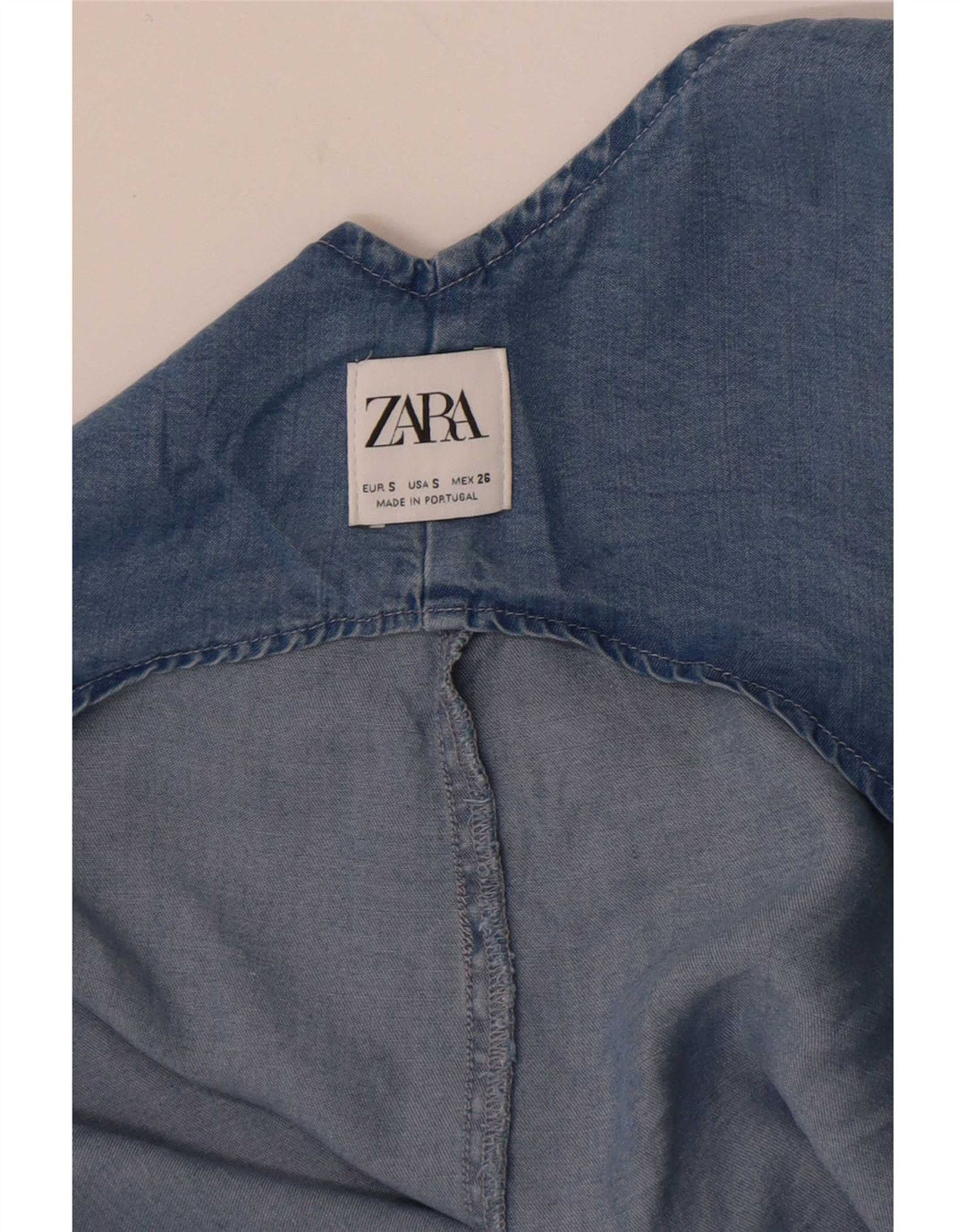Macacão jeans feminino Zara Reino Unido 10 pequeno azul