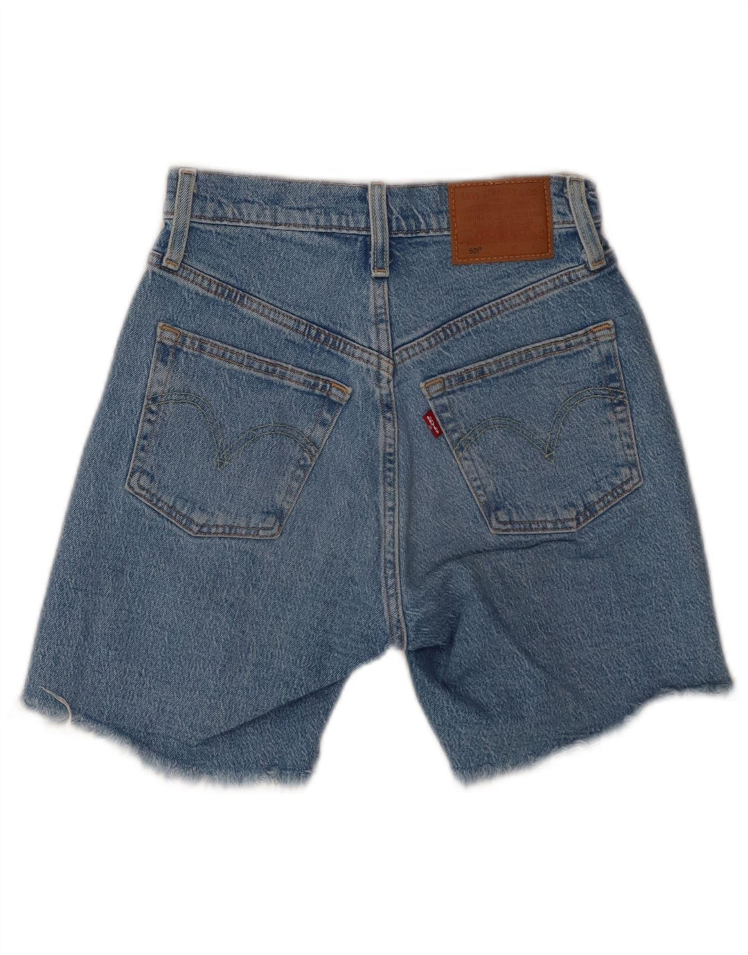 Shorts jeans feminino Levi's 501 desgastado W23 2XS algodão azul