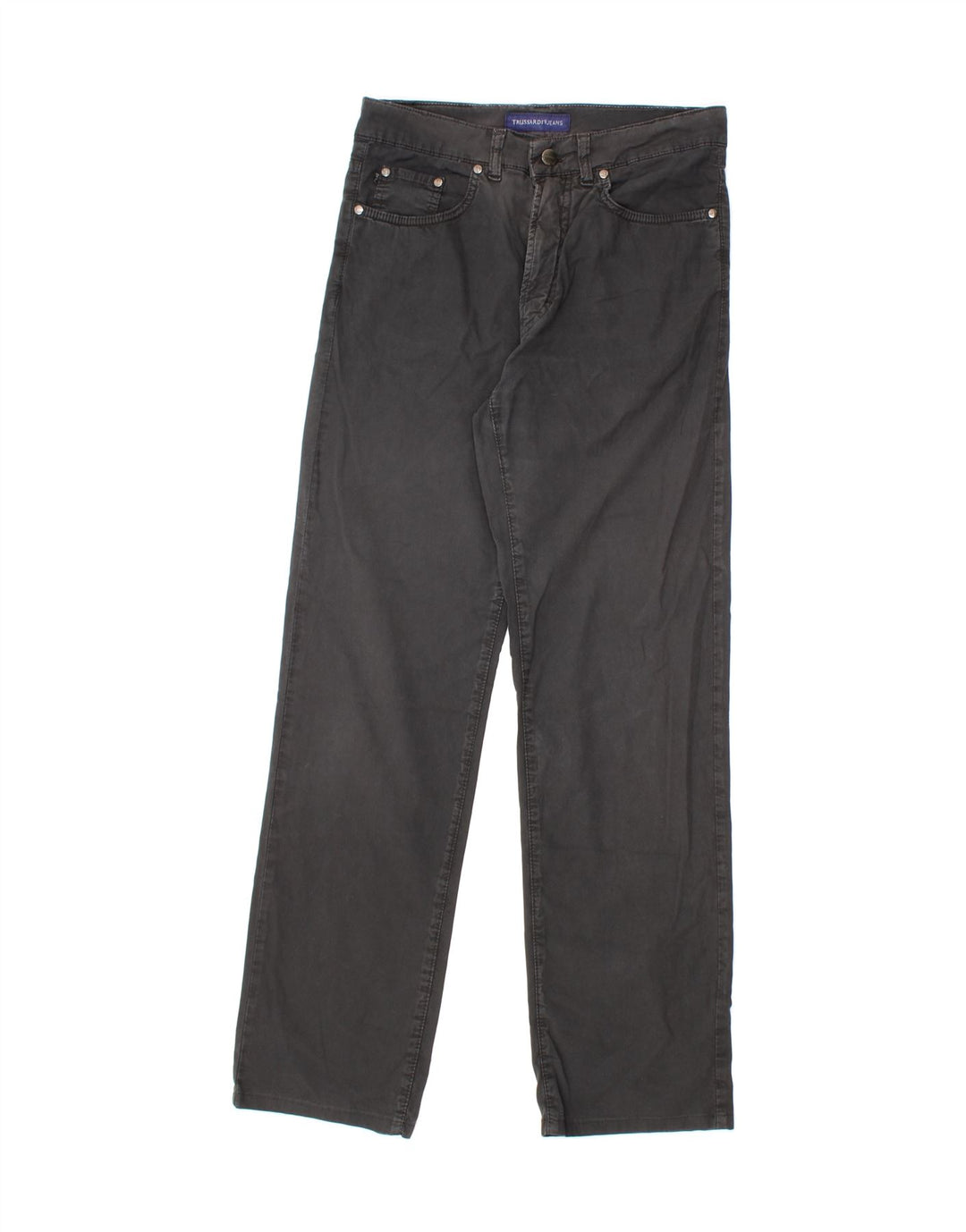 TRUSSARDI Womens Straight Casual Trousers W32 L31  Black Cotton Vintage Trussardi and Second-Hand Trussardi from Messina Hembry 