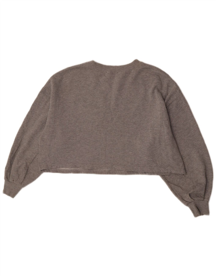 Zara Womens Brooklyn Graphic Moletom Oversized Jumper Reino Unido 10 Pequeno Cinza