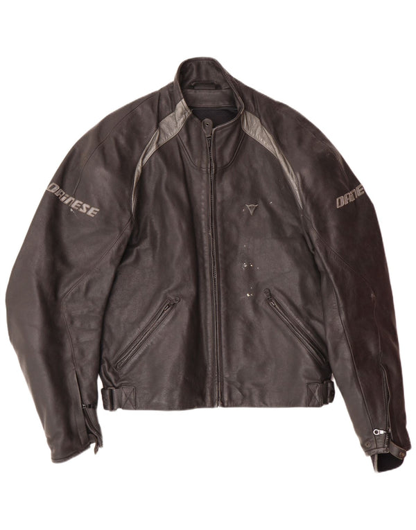 Jaqueta masculina DAINESE Graphic Racer tamanho 54 grande couro preto colorido