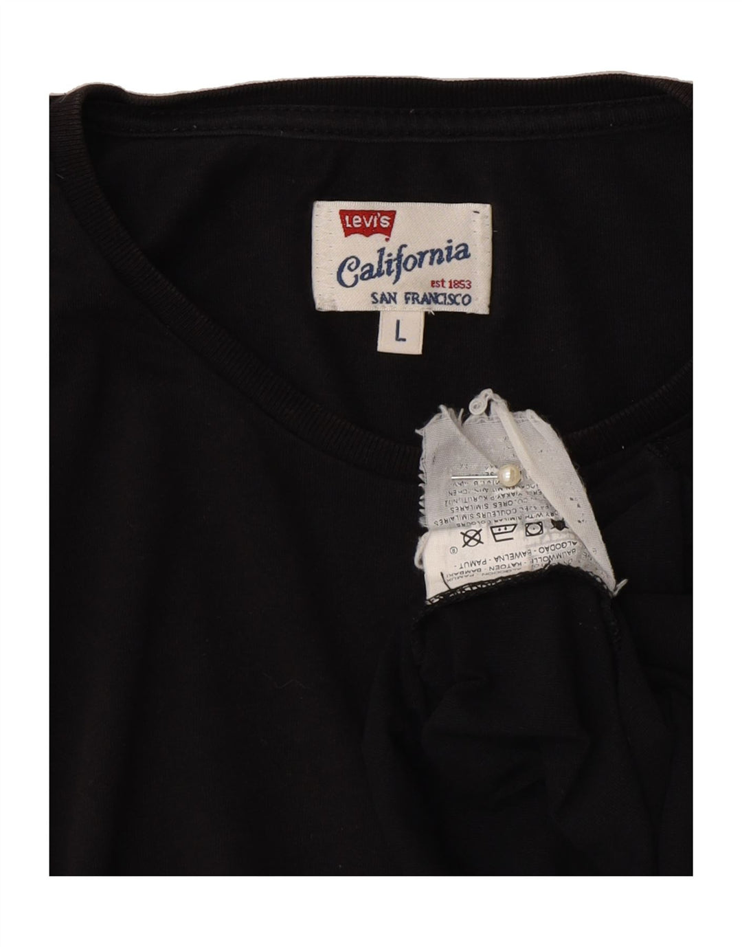 LEVI'S Mens T-Shirt Top Large Black Cotton Vintage Levi's and Second-Hand Levi's from Messina Hembry 