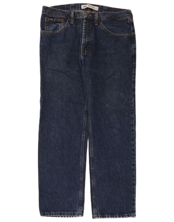 Lee Mens Regular Fit Straight Jeans W34 L29 Azul Marinho Algodão