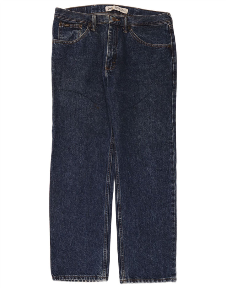 Lee Mens Regular Fit Straight Jeans W34 L29 Azul Marinho Algodão