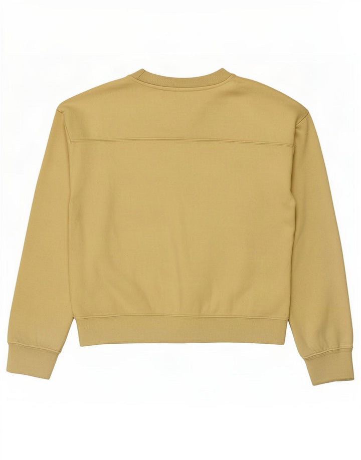 Zara Womens Crop Sweatshirt Jumper UK 14 Poliéster Amarelo Médio