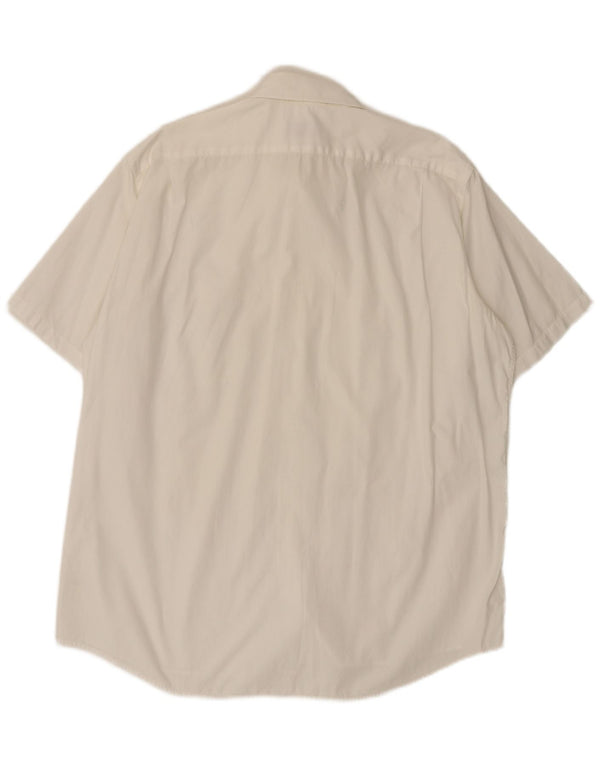 Lacoste camisa masculina de manga curta tamanho 42 grande algodão branco
