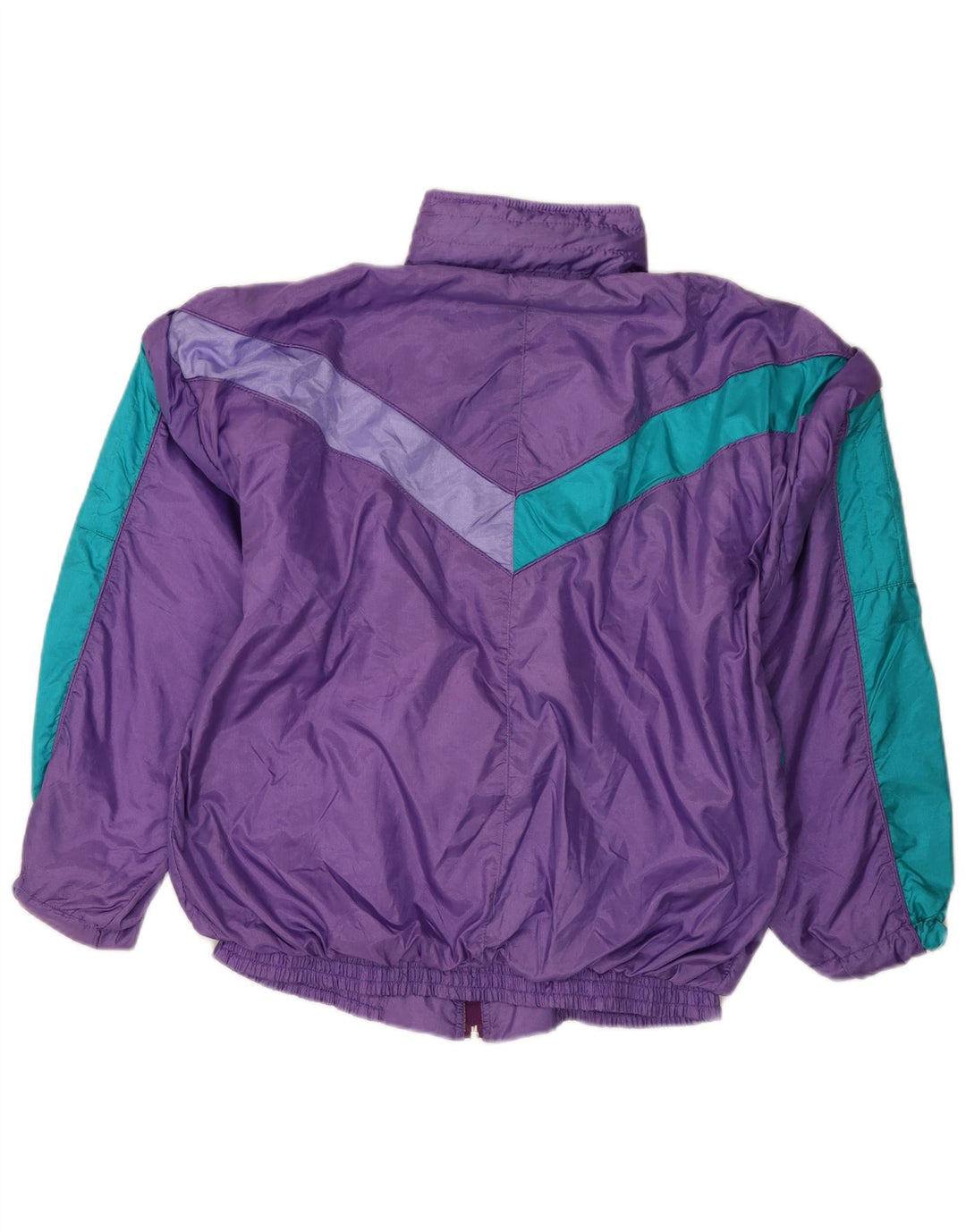 Fato de treino completo feminino vintage UK 14 bloco colorido roxo médio