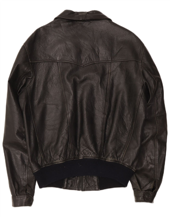 Jaqueta de couro masculina vintage IT 48 média preta
