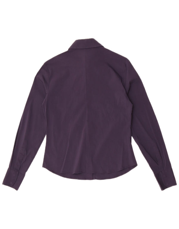 Camisa feminina Max Mara UK 10 pequeno algodão roxo