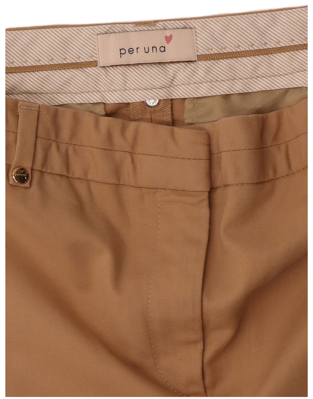 Calça feminina cortada slim PER UNA W28 L25 bege