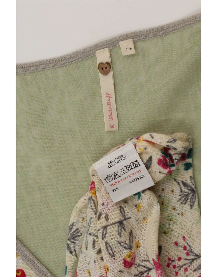Vestido túnica assimétrica feminina White Stuff Reino Unido 14 médio floral multicolorido