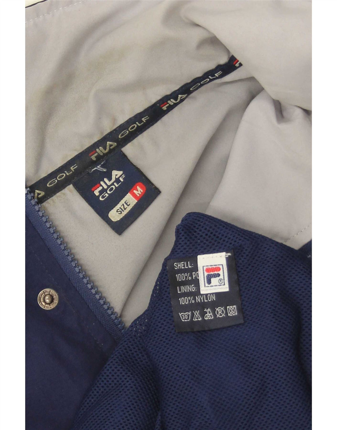 Jaqueta corta-vento masculina Fila pulôver UK 38 poliéster azul marinho médio
