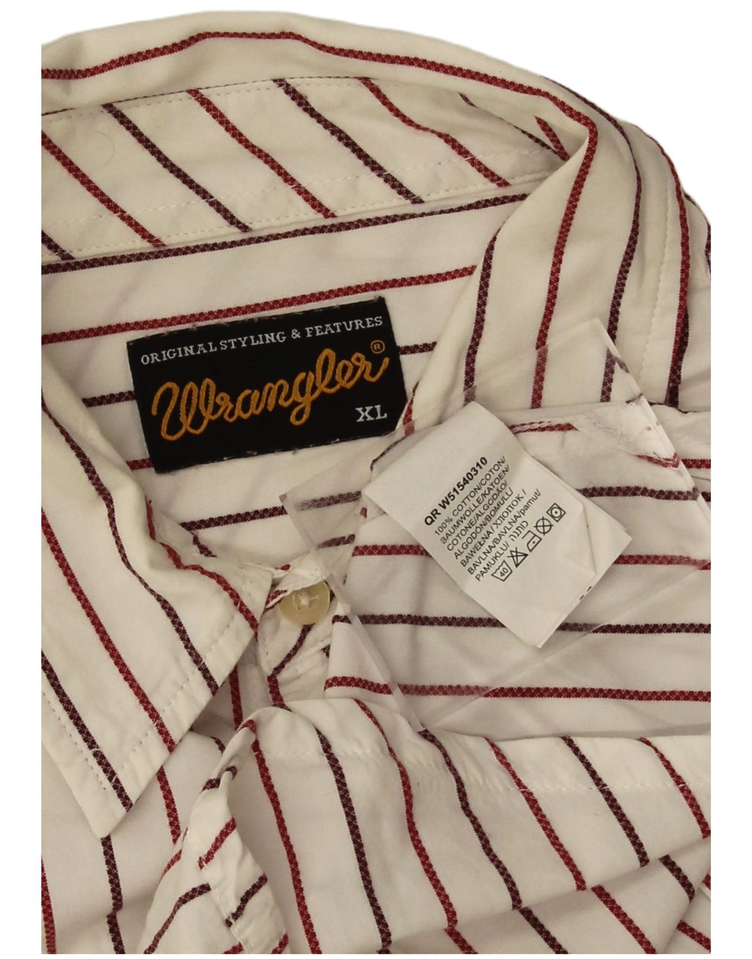 Camisa masculina Wrangler XL algodão listrado branco
