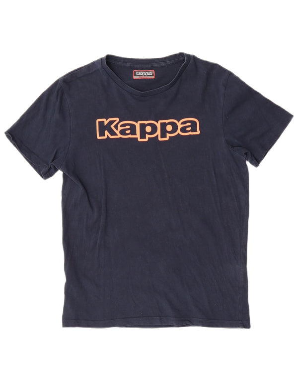 Camiseta gráfica masculina Kappa Top pequeno algodão azul marinho