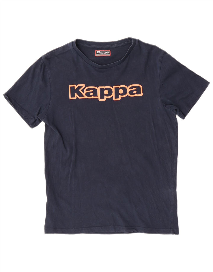 Camiseta gráfica masculina Kappa Top pequeno algodão azul marinho