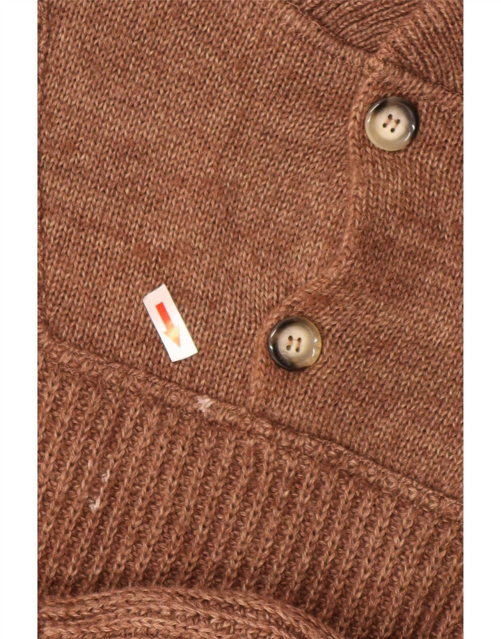 Suéter masculino Ivy Oxford com gola com botão e lã marrom grande