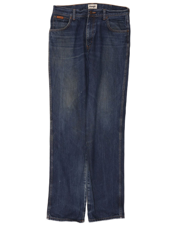 Wrangler Mens Straight Jeans W34 L36 Azul Marinho Algodão