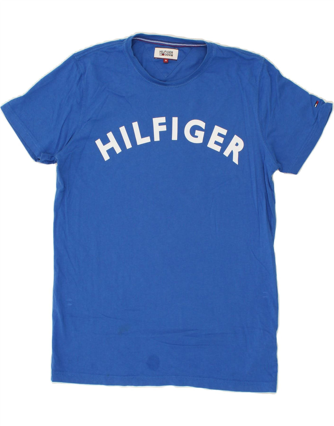 Camiseta masculina TOMMY HILFIGER com estampa gráfica de algodão azul médio