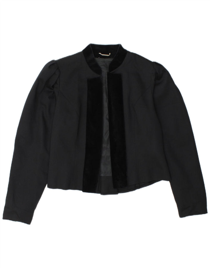 Blazer Vintage Feminino Aberto IT 38 XS Preto Novo Lã