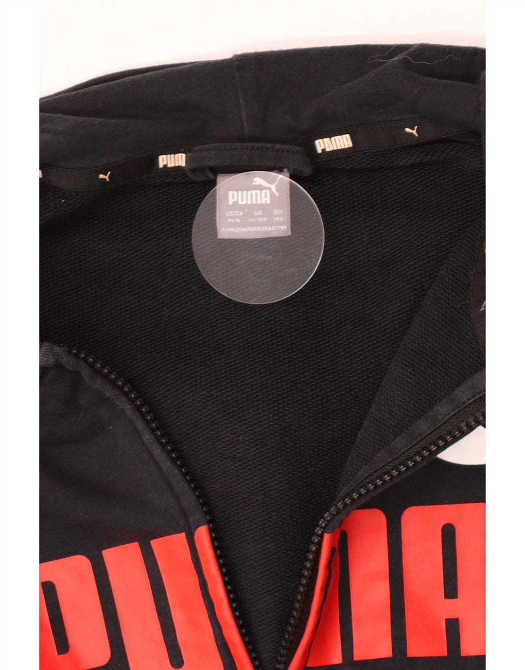 Suéter Puma Boys Graphic Zip com capuz 11-12 anos preto