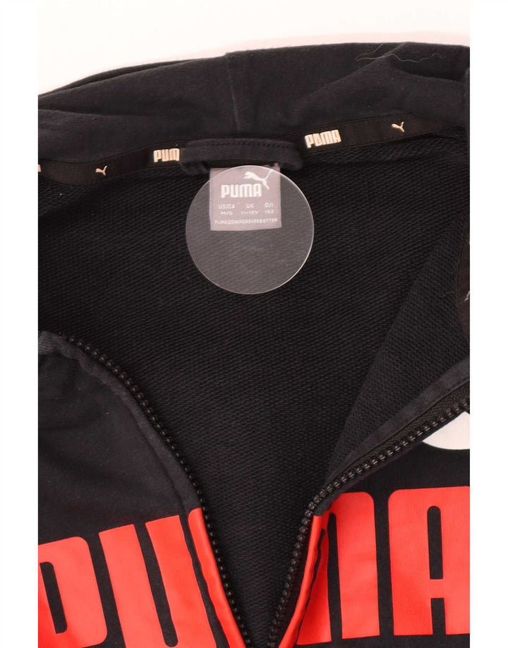 Suéter Puma Boys Graphic Zip com capuz 11-12 anos preto
