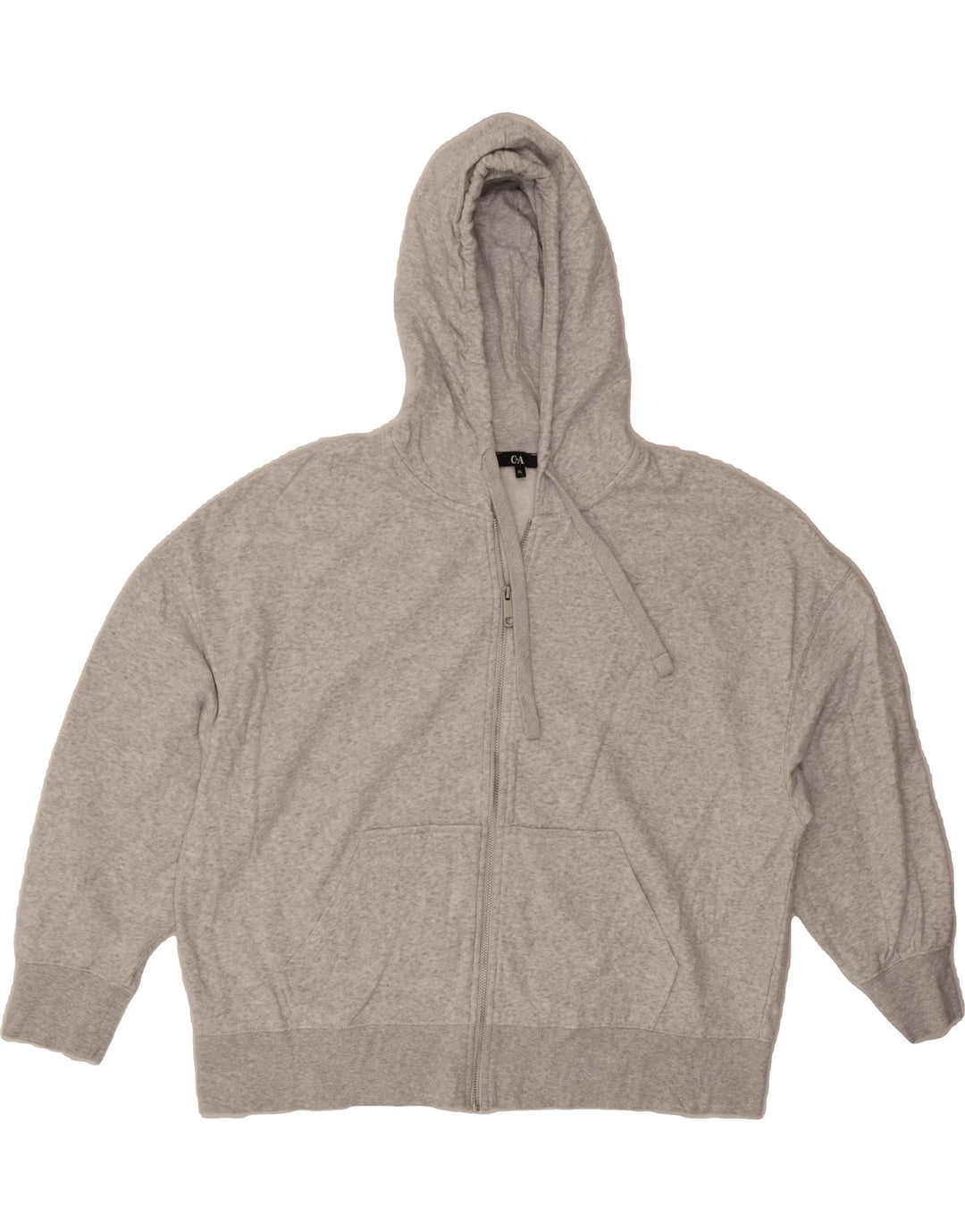 C&A Womens Oversized Zip Hoodie Sweater UK 18 XL Grey Cotton Vintage C&A and Second-Hand C&A from Messina Hembry 