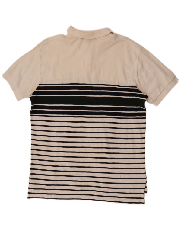 Camisa polo masculina Polo Ralph Lauren grande de algodão listrado branco