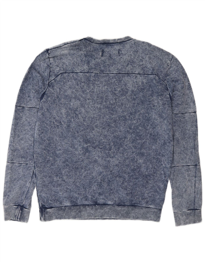 Calvin Klein Jeans Masculino moletom gráfico jumper médio azul algodão