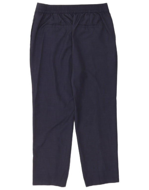 Calça Chino Feminina Marks & Spencer Reino Unido 14 Grande W32 L27 Azul Marinho Xadrez