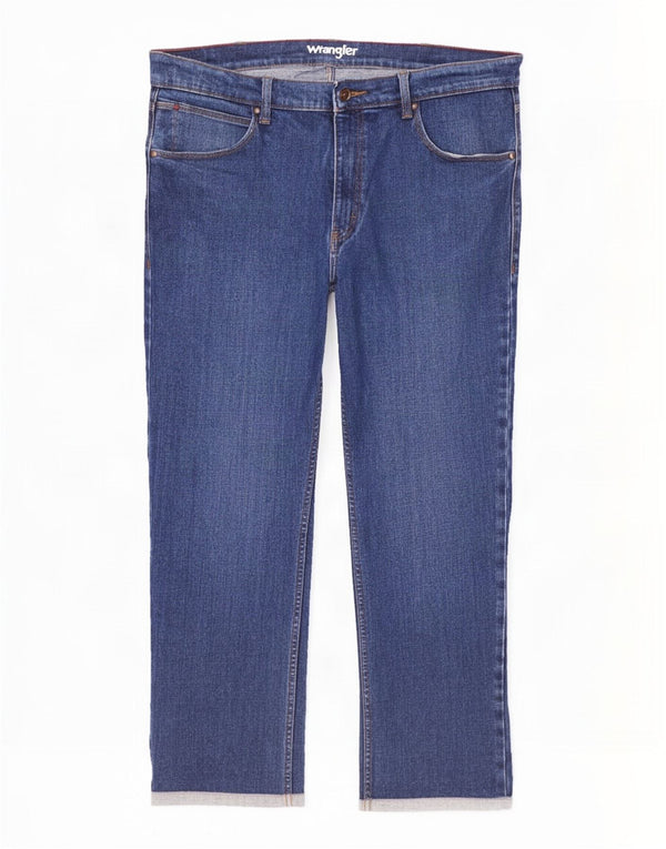 Wrangler masculino autêntico regular reto jeans W38 L30 algodão azul