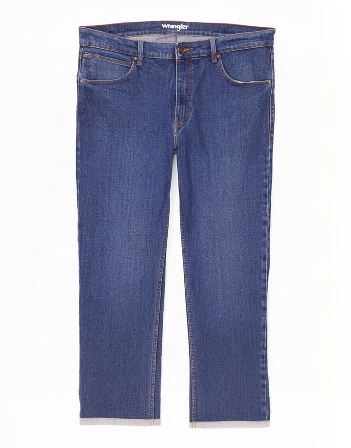 Wrangler masculino autêntico regular reto jeans W38 L30 algodão azul