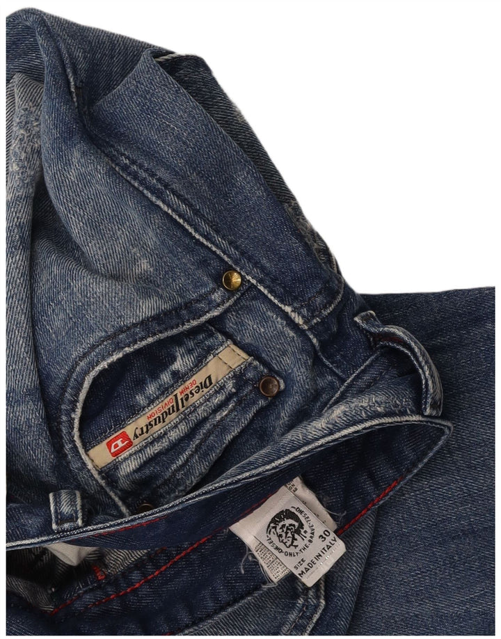 DIESEL Calça jeans reta masculina desgastada W30 L31 algodão azul