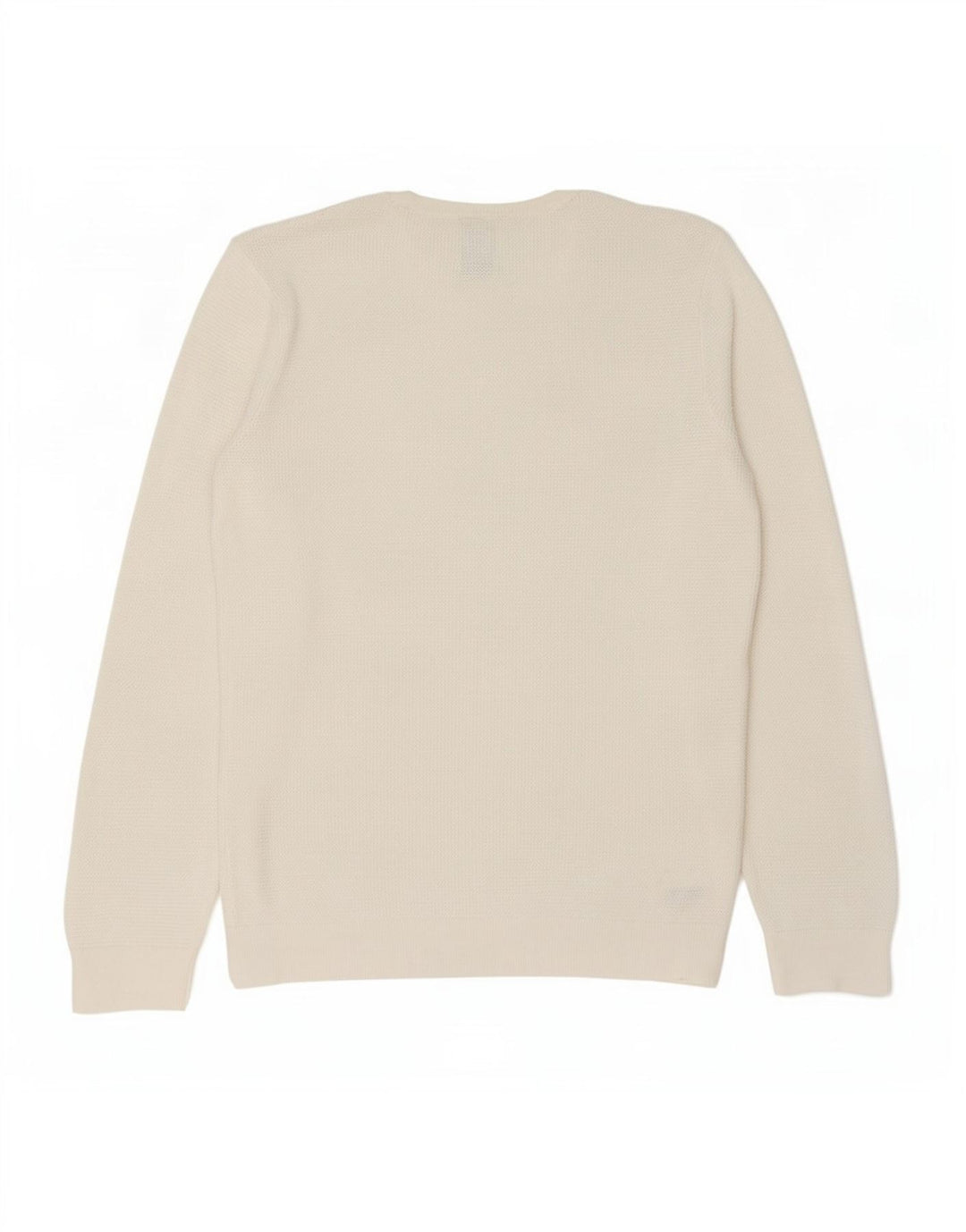 Zara Suéter masculino com gola redonda, algodão branco médio