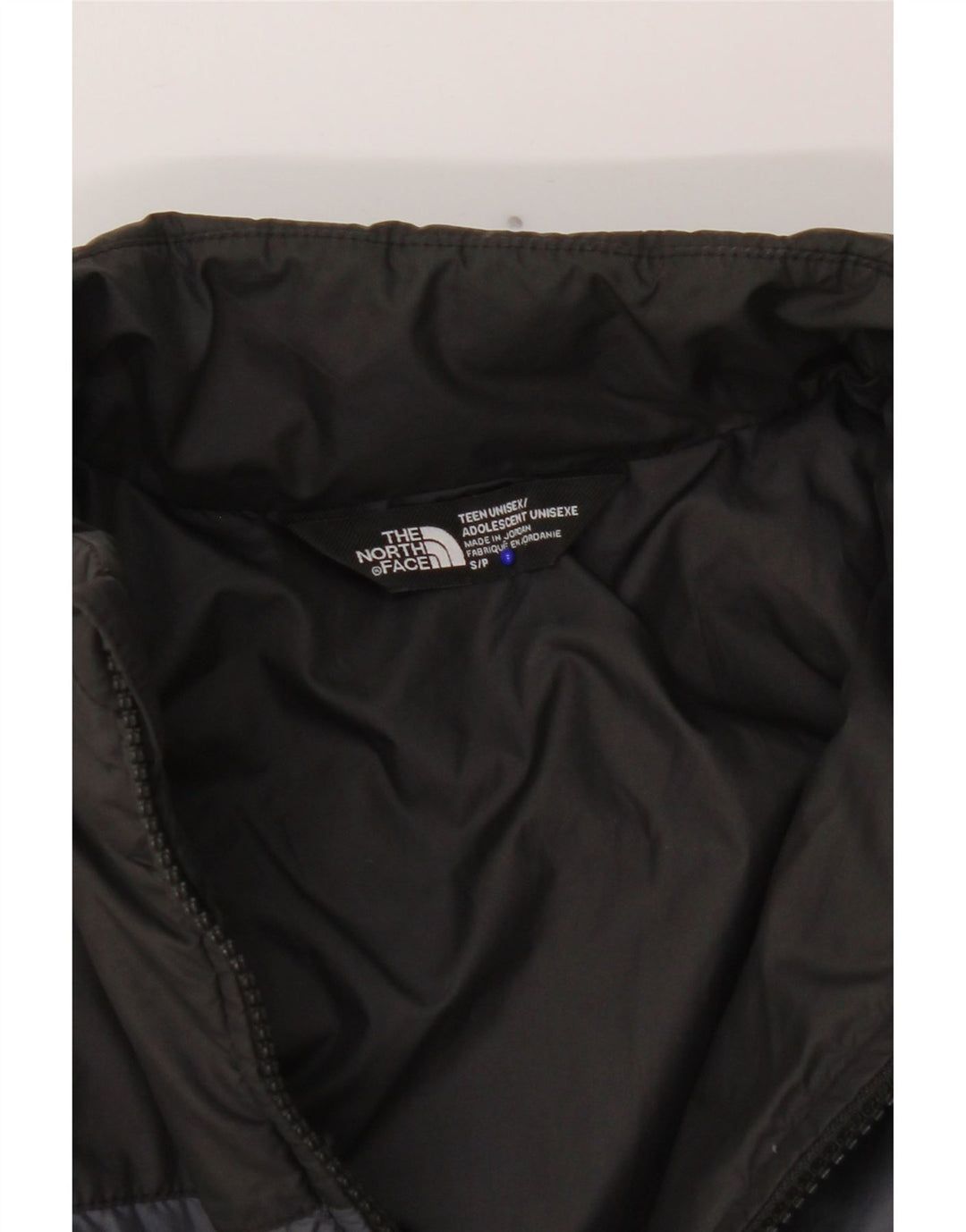 The North Face Colete acolchoado para meninos 7-8 anos pequeno cinza colorblock poliéster