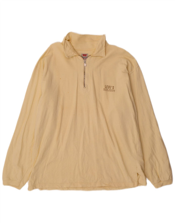 Moletom masculino Levi's com gola polo grande algodão bege