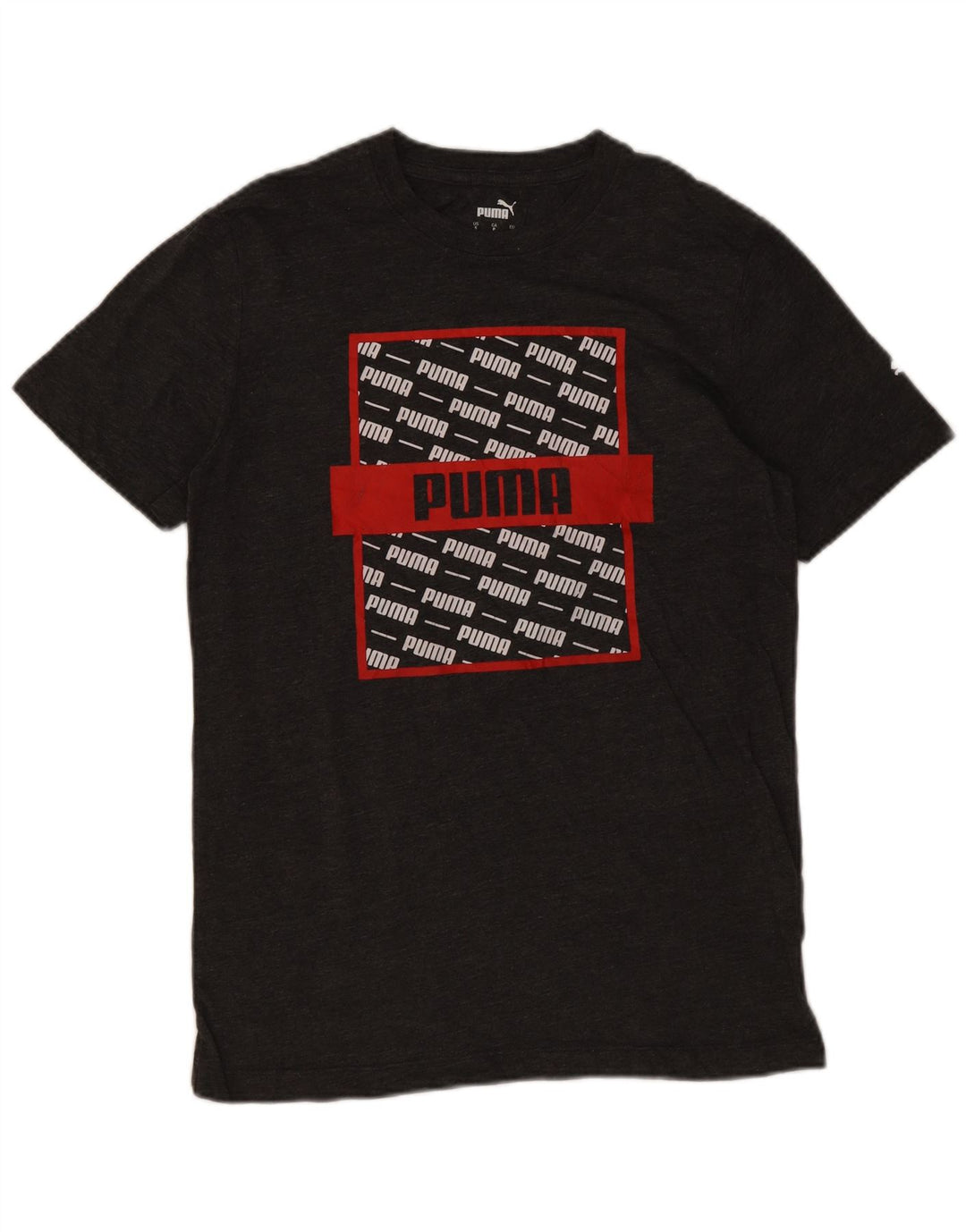 Puma Camiseta Masculina Graphic Top Pequeno Algodão Cinza