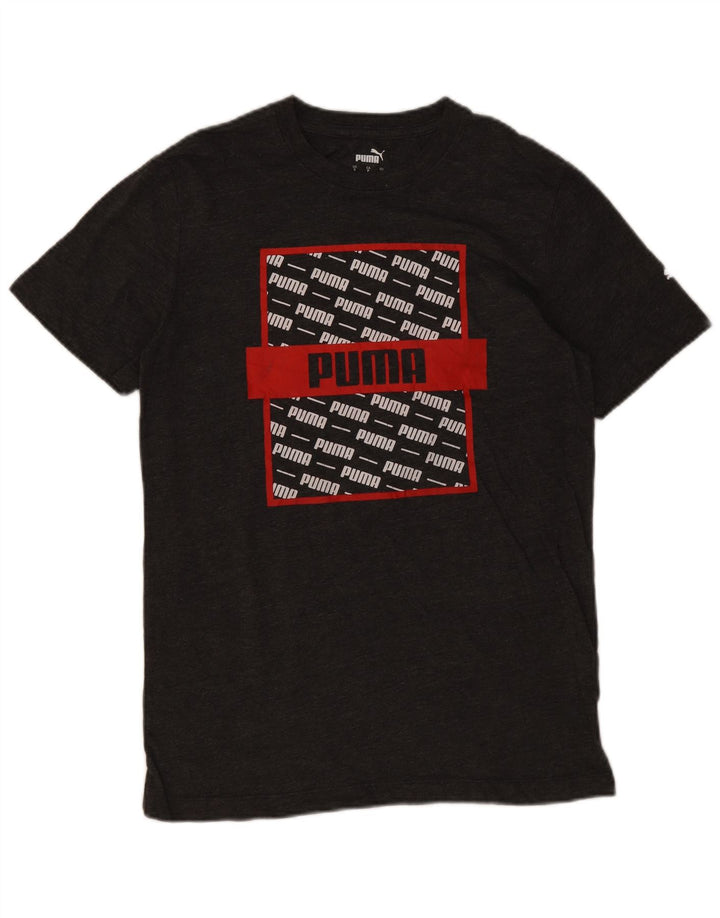 Puma Camiseta Masculina Graphic Top Pequeno Algodão Cinza