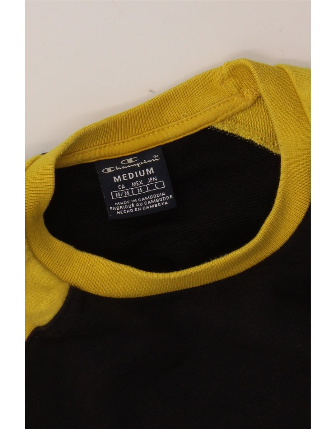 Champion masculino gráfico moletom jumper médio preto colorblock