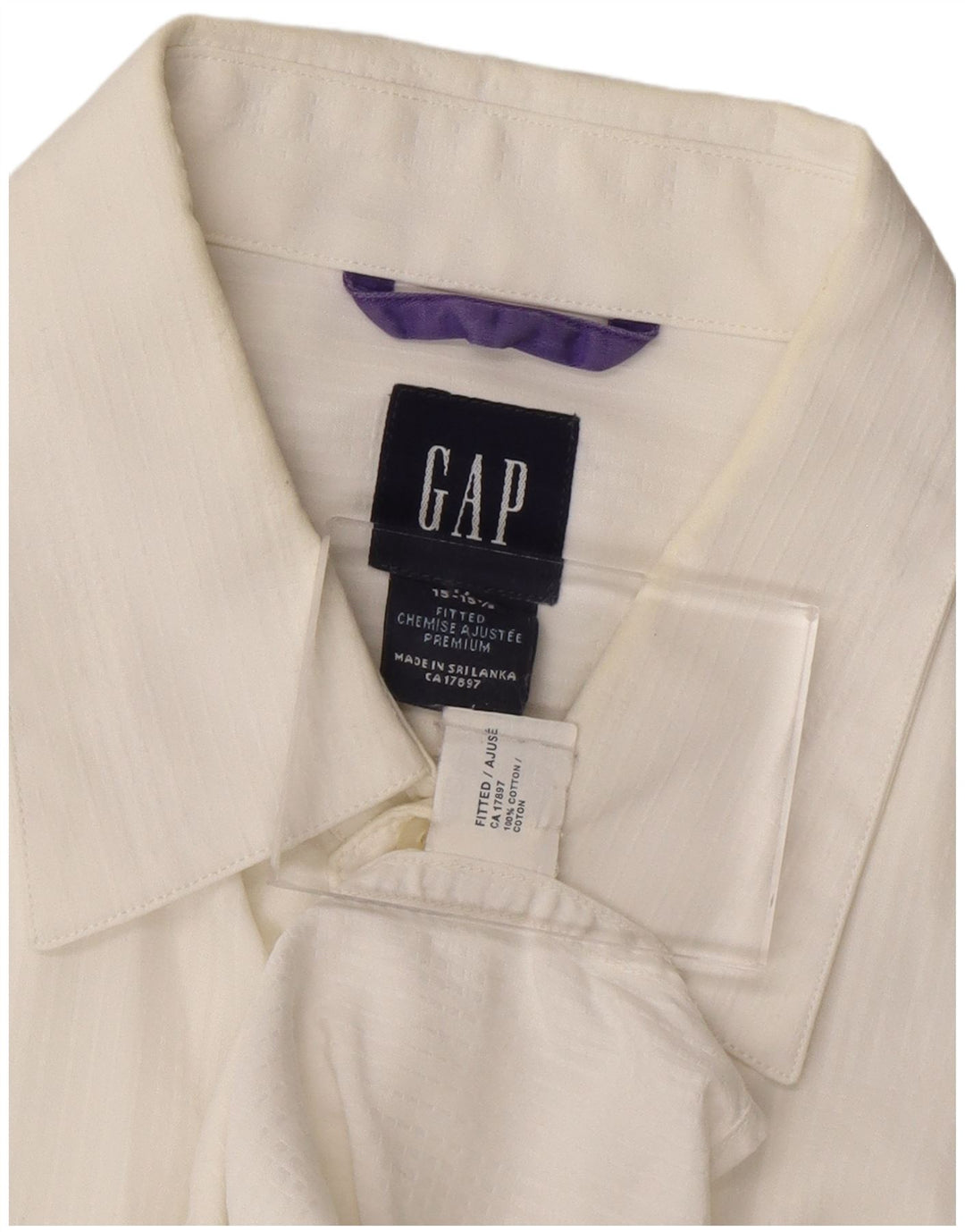 Camisa masculina GAP tamanho 15 1/2 algodão branco médio