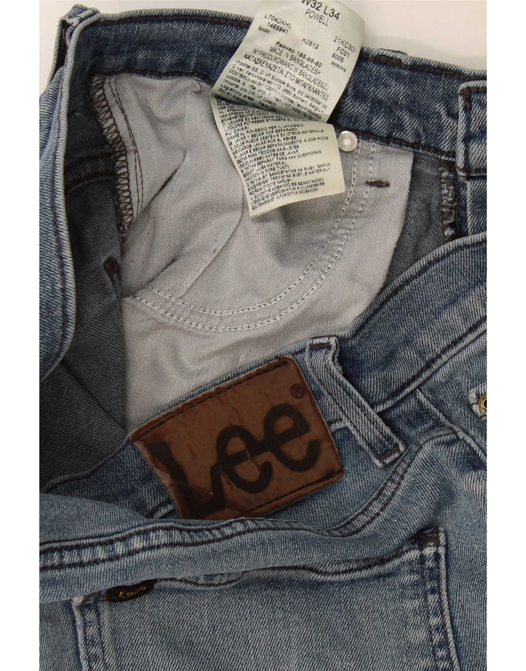 Lee Womens Powell Slim Jeans W32 L34 Azul Algodão