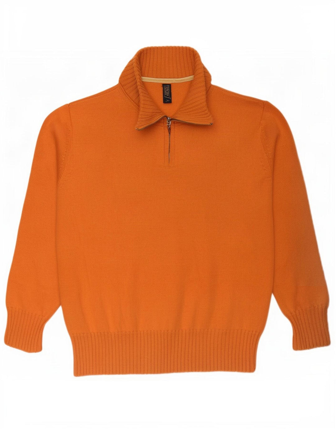 Suéter masculino Jeckerson com zíper e gola alta de lã laranja médio