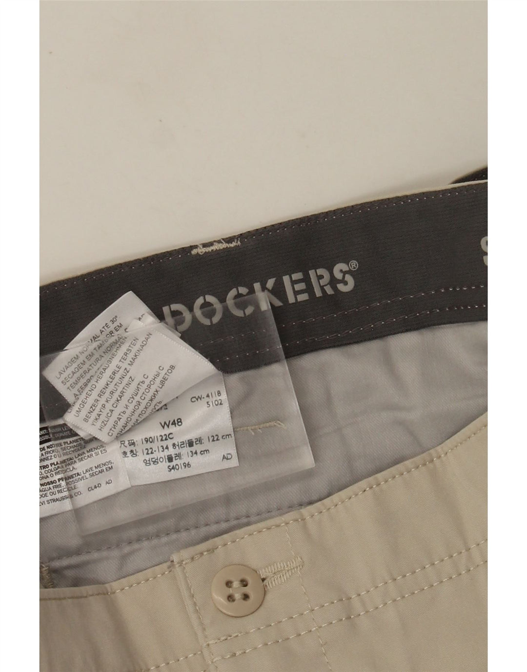 Shorts Chino Masculino DOCKERS W48 4XL Algodão Bege
