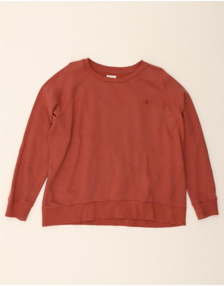 CHAMPION Womens Oversized Sweatshirt Jumper UK 18 XL Burgundy Cotton Vintage Champion and Second-Hand Champion from Messina Hembry 